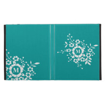 White Paper Cut Flowers • Monogram • Any Color iPad Cases