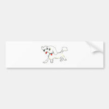 White poodle puppy bumper sticker