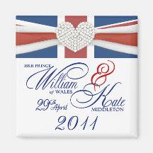 William et Kate - magnet commémoratif de mariage Aimants Pour Réfrigérateur