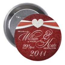 William et Kate - Pin royal de souvenir de mariage Badges Avec Agrafe