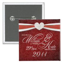 William et Kate - Pin royal de souvenir de mariage Badges
