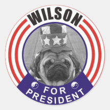 Wilson le carlin pour le président autocollant rond