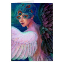 Wings de paon de Madame de la dualité Carte De Vœux