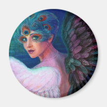 Wings de paon de Madame de la dualité Magnets