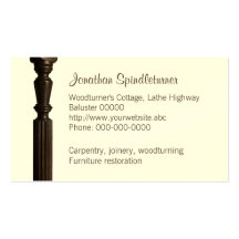 Woodturner, carte de visite de restaurateur de meu