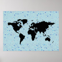 world map and the stars posters