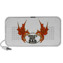 Worlds Best Dad Dragon In Gold Trim iPhone Speaker