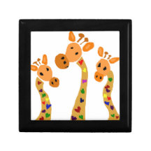 WW- girafe et bande dessinée primitive d'art de co Boîtes À Babioles