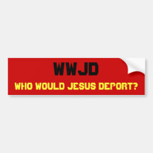 WWJD, qui Jésus expulserait ? Autocollants Pour Voiture