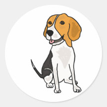 XX bande dessinée mignonne de beagle Autocollants Ronds