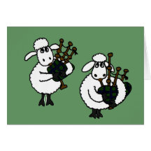 XX moutons impressionnants jouant des cornemuses Cartes De Vœux