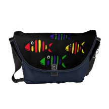 XX sac messenger génial à poissons d'art abstrait Besaces