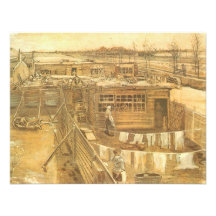 Yard de charpentiers et blanchisserie, Van Gogh, a Invitations Personnalisées