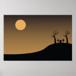yard grave sur la colline affiche