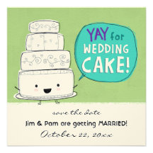 YAY pour le faire-part de mariage de gâteau de mar