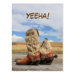 Yeeha ! Carte postale occidentale de botte