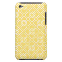 Yellow Geometric Diamond Pattern Barely There iPod Covers
