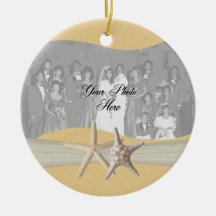 Yellow Starfish Photo Christmas Ornament