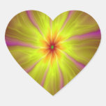 Yellow Streamers Heart Sticker