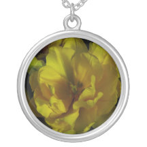 Yellow Tulip Art Necklaces