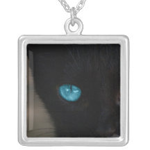 Yeux bleus de chat noir de BLCBE Colliers