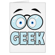 Yeux de bande dessinée avec le GEEK en verre Cartes De Vœux