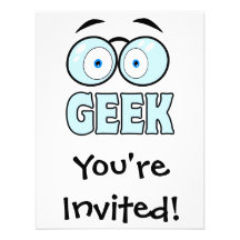 Yeux de bande dessinée avec le GEEK en verre Invitations
