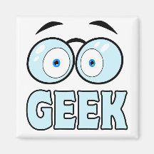 Yeux de bande dessinée avec le GEEK en verre Magnets Pour Réfrigérateur