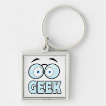 Yeux de bande dessinée avec le GEEK en verre Porte-clefs