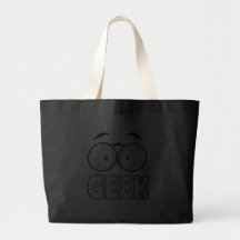 Yeux de bande dessinée avec le GEEK en verre Sac