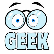 Yeux de bande dessinée avec le GEEK en verre Photos En Relief