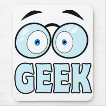 Yeux de bande dessinée avec le GEEK en verre Tapis De Souris