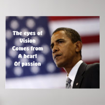 Yeux de Barack Obama des affiches de passion