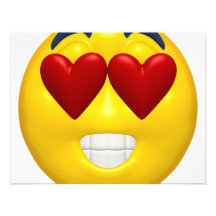 yeux en forme de coeur souriants invitations personnalisées