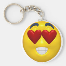 yeux en forme de coeur souriants porte-clés