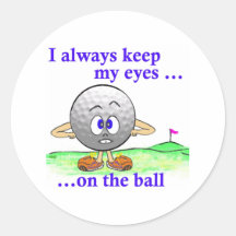 Yeux sur la boule autocollant rond
