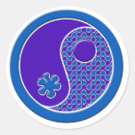 Yin bleu et pourpre Yang Adhésifs Ronds