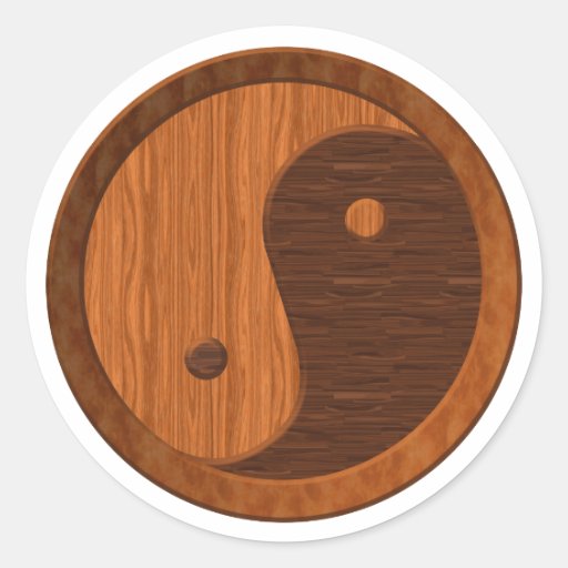 Yin en bois Yang Adhésif Rond
