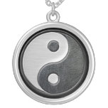 Yin en cuir et en acier Yang Collier Personnalisé