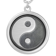 Yin en cuir et en acier Yang Collier Personnalisé