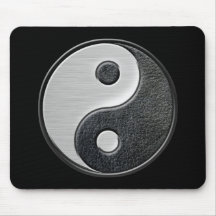 Yin en cuir et en acier Yang Tapis De Souris