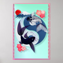 Yin et affiches de Yang Koi