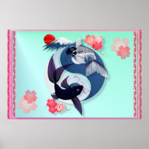 Yin et affiches de Yang Koi