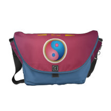 Yin et sac messenger à Rickshaw de symbole de Yang Sacoches