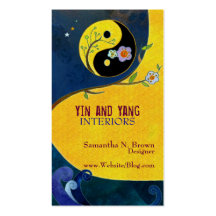 Yin et Yang : Cartes de visite de design d'intérie Modèle De Carte De Visite