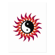 Yin flambant Yang Sun Cartes Postales