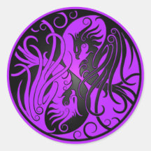 Yin pourpre et noir Yang Phoenix Autocollants