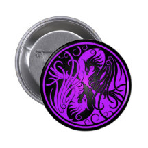 Yin pourpre et noir Yang Phoenix Badge
