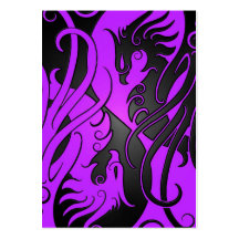 Yin pourpre et noir Yang Phoenix Cartes De Visite Personnelles