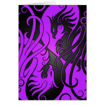 Yin pourpre et noir Yang Phoenix Cartes